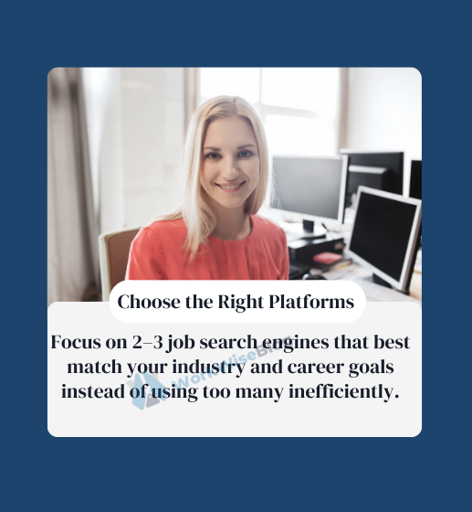 A job seeker browsing listings on a job search engine like LinkedIn or Indeed using filters and alerts.